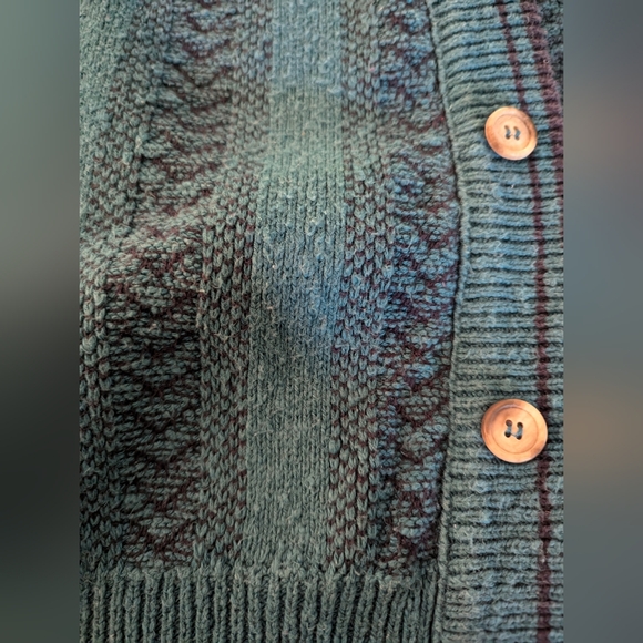 Vintage JT Beckett Blue/green Sweater Cardigan Large - Picture 8 of 10